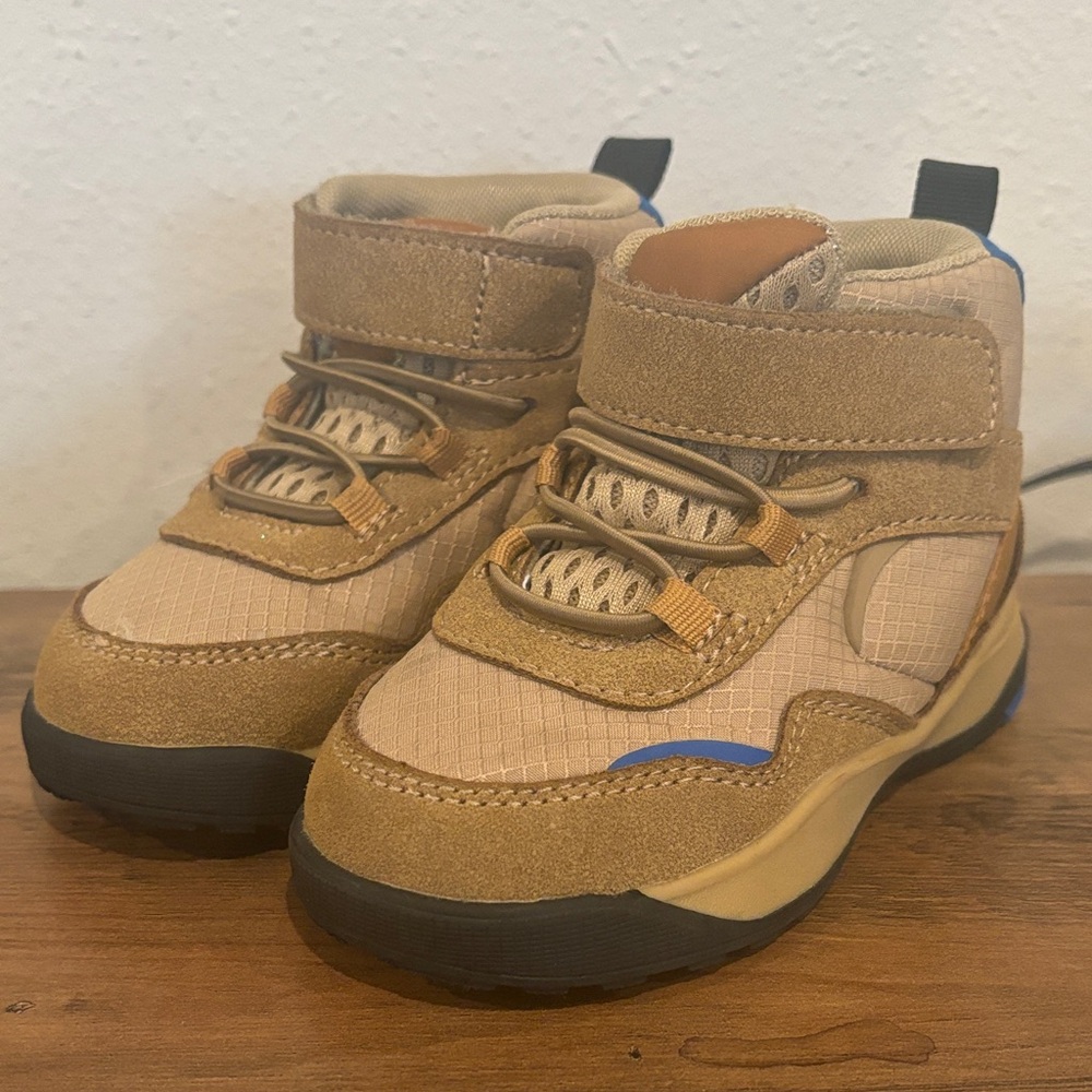 Zara Kids Tan and Blue Boots